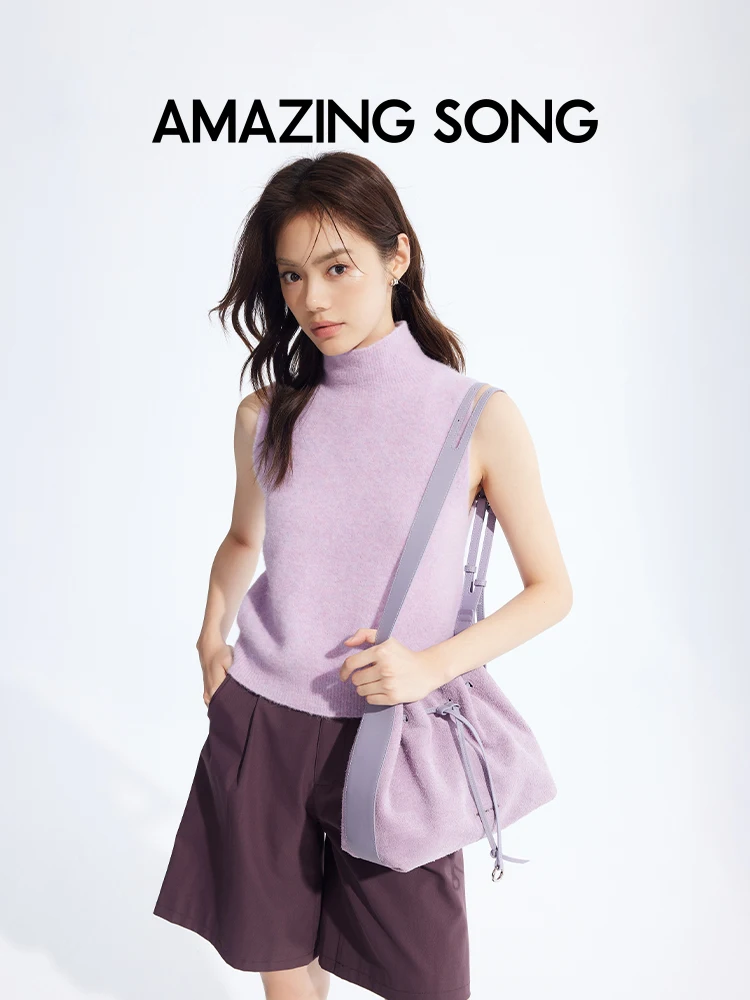 

Сумка-ведро Amazing Song Donut на шнурке, осенняя замшевая сумка 2025 года, НОВАЯ женская модная сумка