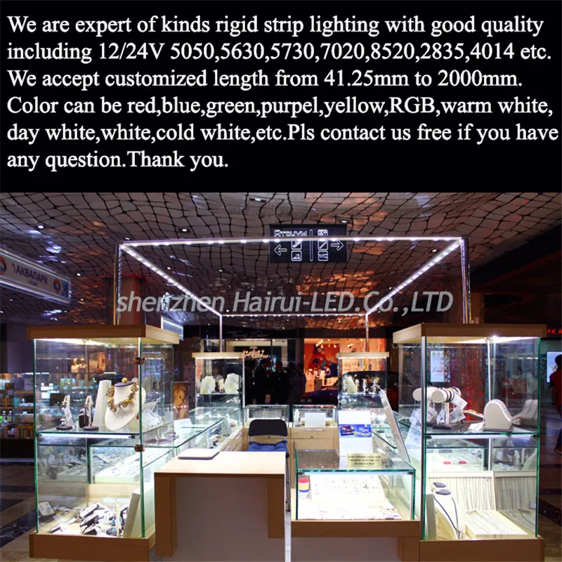 LED Bar Light 20pcs 0.5m Smd 7030 8520 12V Double Rigid Strip White Warm Cold RGB Under Cabinet Kitchen Channeles Alu