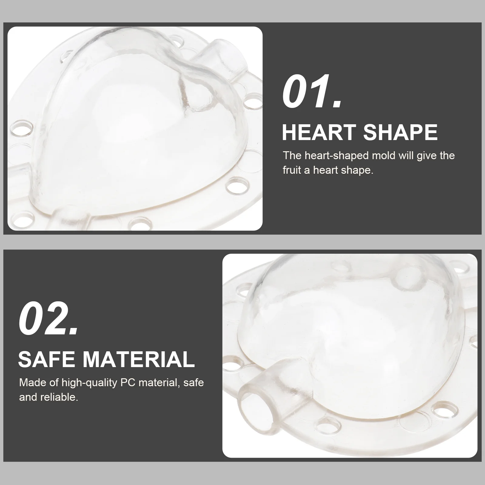 

5Pcs Heart Design Fruit Growing Mold Vegetable Shaping Tool Durable Garden Growth Molds High Strength Fruit Shaper Supplies