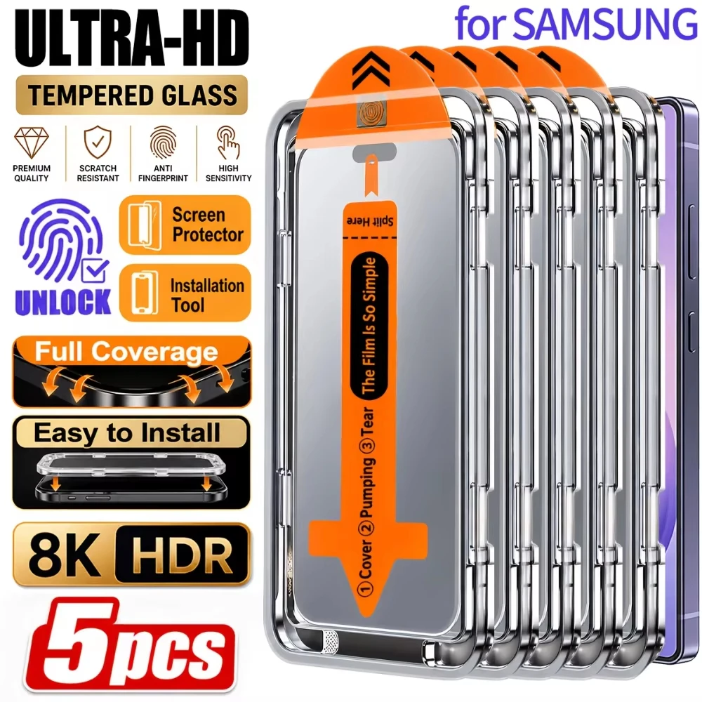 1-5 Stück für Samsung Galaxy S26 S25 S24 Ultra S23 S22 S21 S25 FE Panzerglas für S26 Ultra Einfache Installation Displayschutzfolie