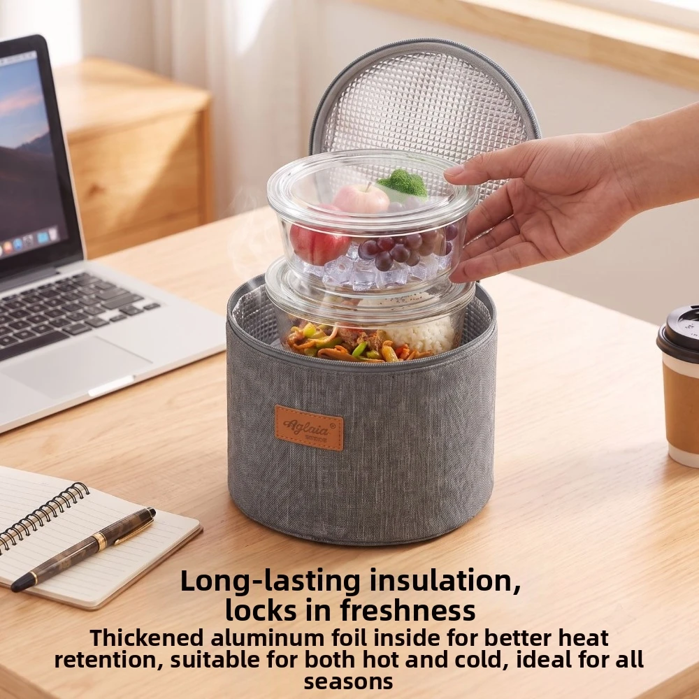 New Fresh-Keeping Insulation Bag Aluminum Foil Handbag Work Meal Bag Waterproof Insulation Layer Lunch Box Pouch School Meal