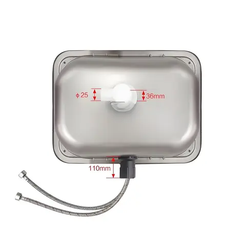 Husvagnsdiskho med kran/blandare 304 rostfritt stål med härdat glaslock Fyrkantig diskho för båtar husvagn husbil kökstillbehör 10 best sales husvagnsdiskho - №8