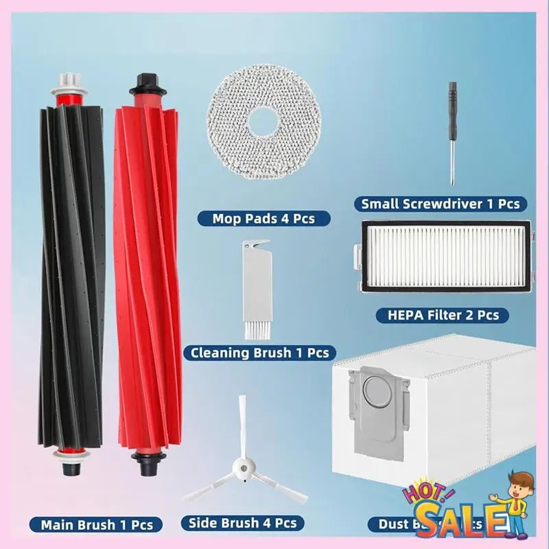 Roborock Qrevo Master / Qrevo Slim掃除機用アクセサリー A88X メインサイドブラシ、HEPAフィルター、モップクロス、ダストバッグ