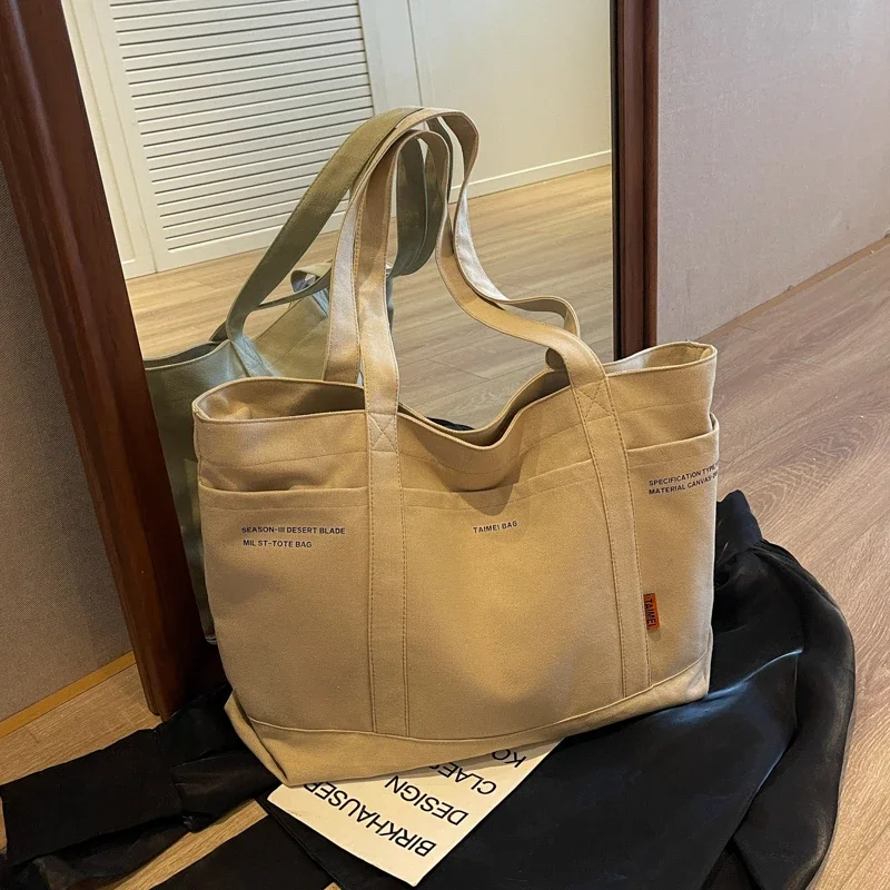 

Large Capacity Canvas Bag for Women 2024 Autumn New Casual Versatile Tote Bag Student Class Commuting Shoulder Bag Пакет Тотта