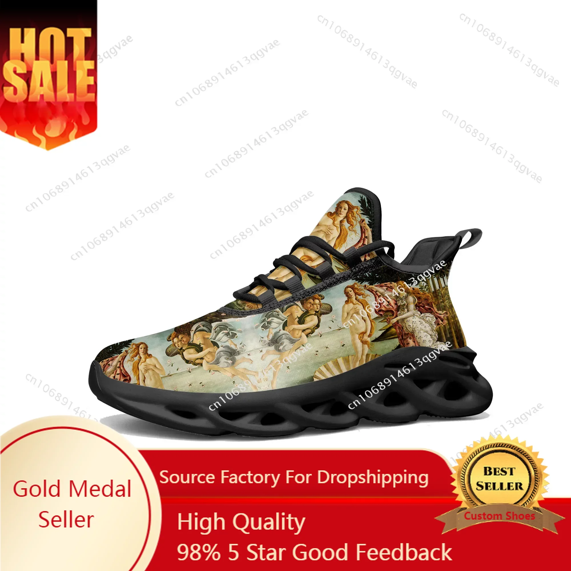 

The Birth of Venus Flats Sneakers Mens Womens Sports Running Shoes High Quality Sneaker Lace Up Mesh Footwear Tailor-made Shoe