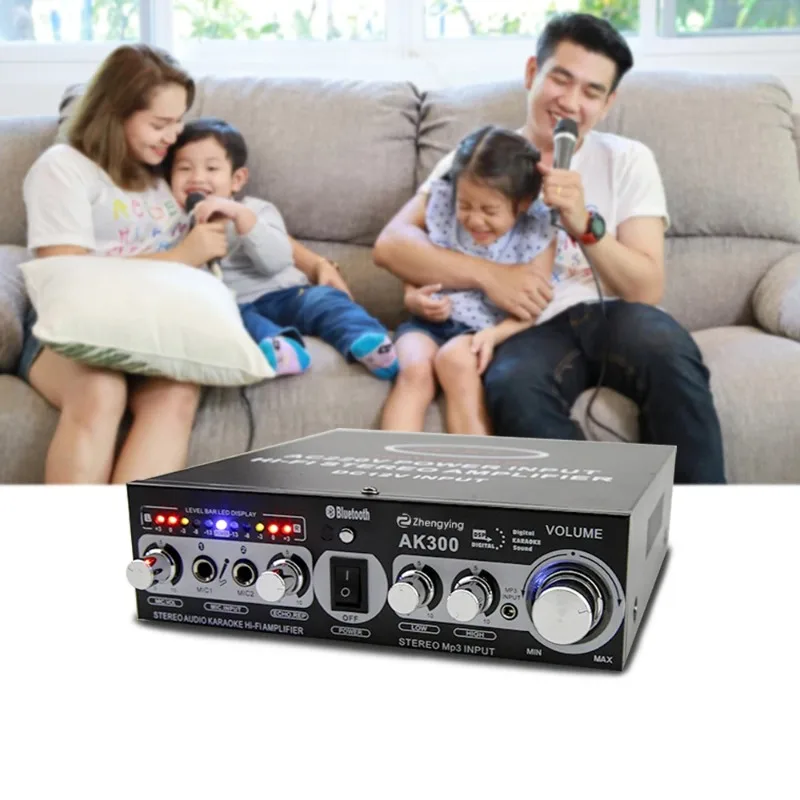 

Wireless Bluetooth 5.0 Audio Home Power Amplifiers 2 Channel Surround Sound FM Remote Control Mini HIFI Digital Amplifier Stereo