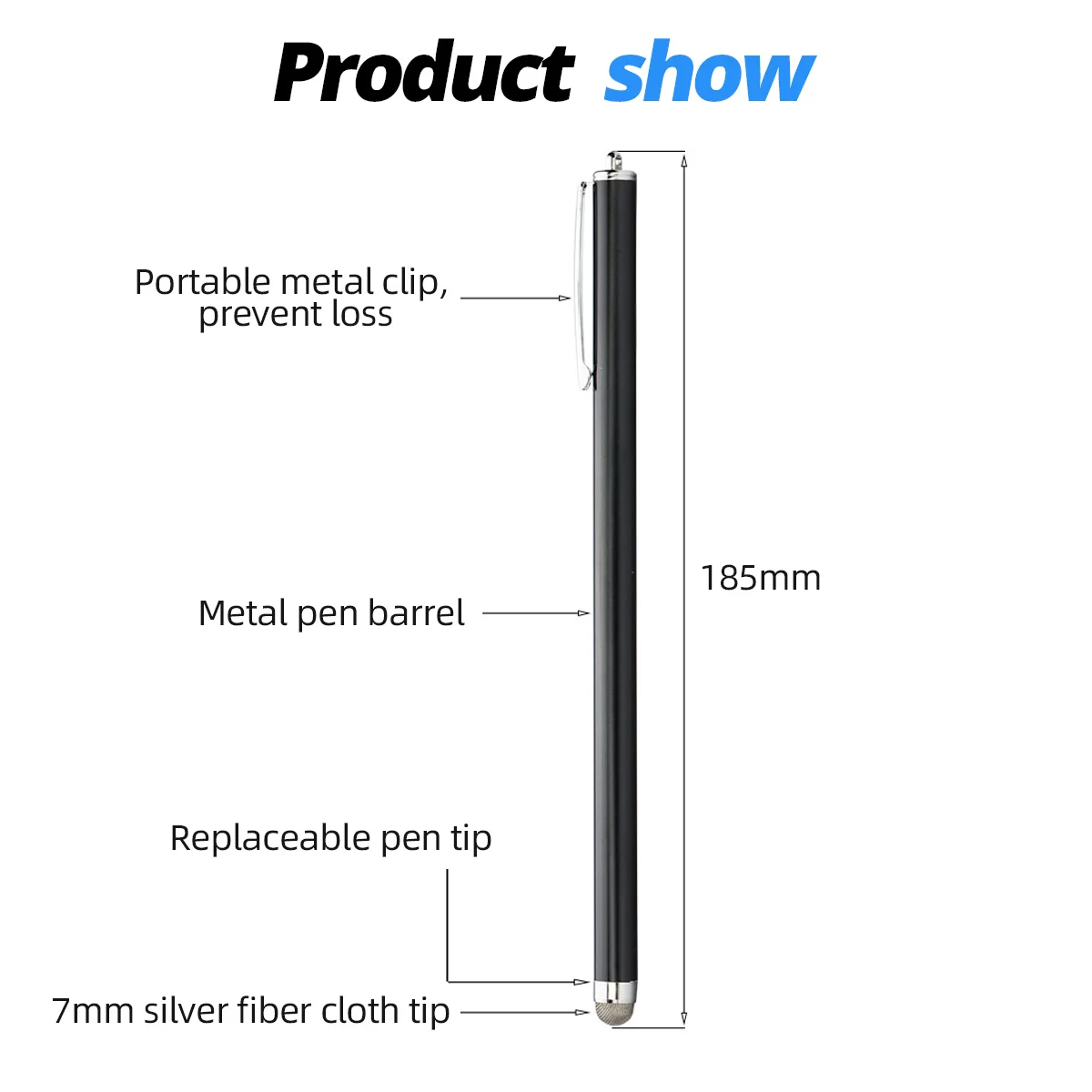 Lápiz capacitivo de pantalla táctil para tableta, lápiz óptico largo de 18,5 M para iPhone, Samsung, iPad, teléfono Android Universal, lápiz táctil