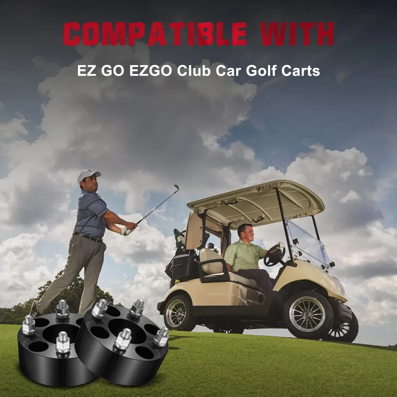 2 inch ATV Wheel Spacer For EZ GO EZGO Club Car Golf Carts 4x101.6mm Hubcentric Forged 4 Lug Wheel Adapters 1/2x20 62mm Hub Bore