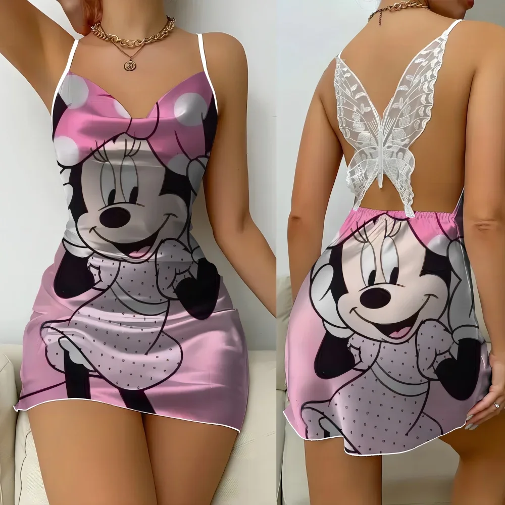 2024 Softy Nightwear for Women Sexy Hot Female Slip Dress Summer Comfortable Sleevesless Women's Pajama with Cartoon Pattern