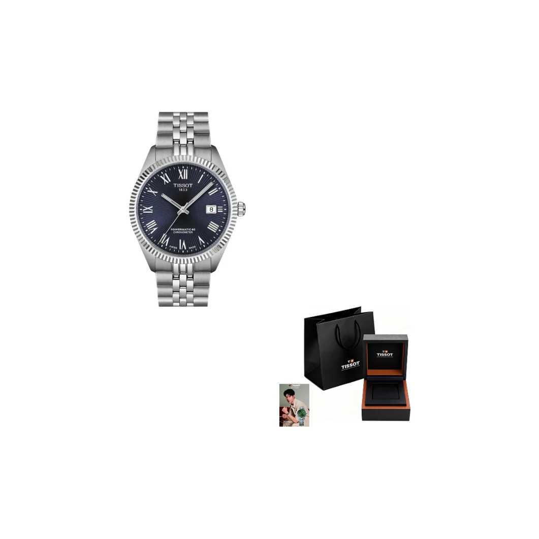 TISSOT Ballade Automatic Mechanical Movement 100m Waterproof Unisex Watch 39mm Blue Dial Stainless Steel Case T156.408.11.043.00