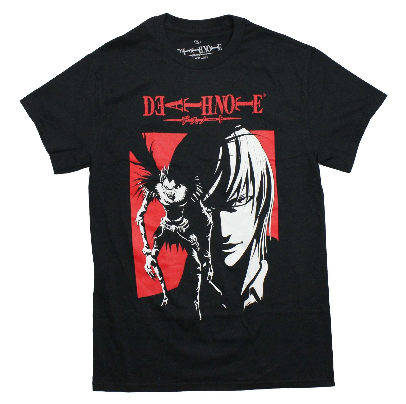 

Death Note New Adult T Shirt Ryuk and Light Yakami Under Name
