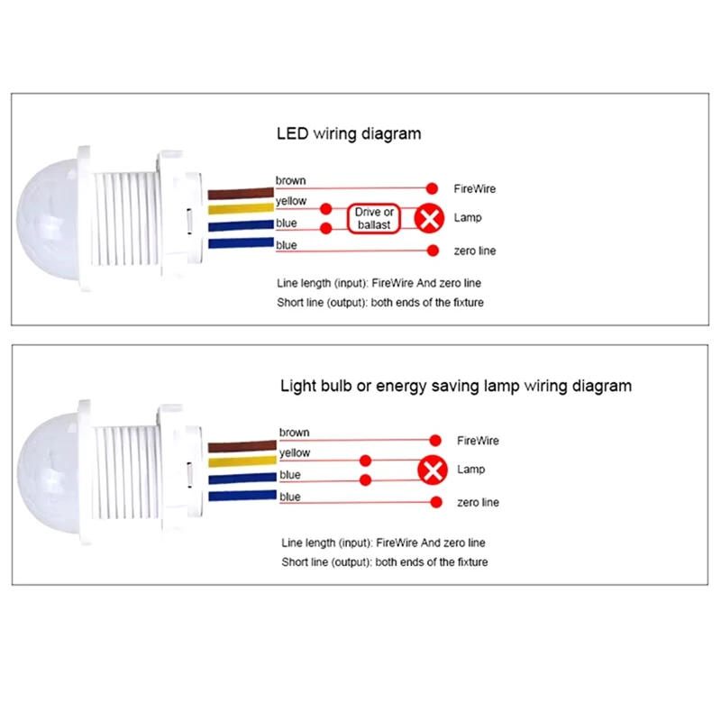 2PCS Smart PIR Sensor Detector Switch 110V 220V Human Body Infrared Motion Sensor Indction Auto On Off Light Switches