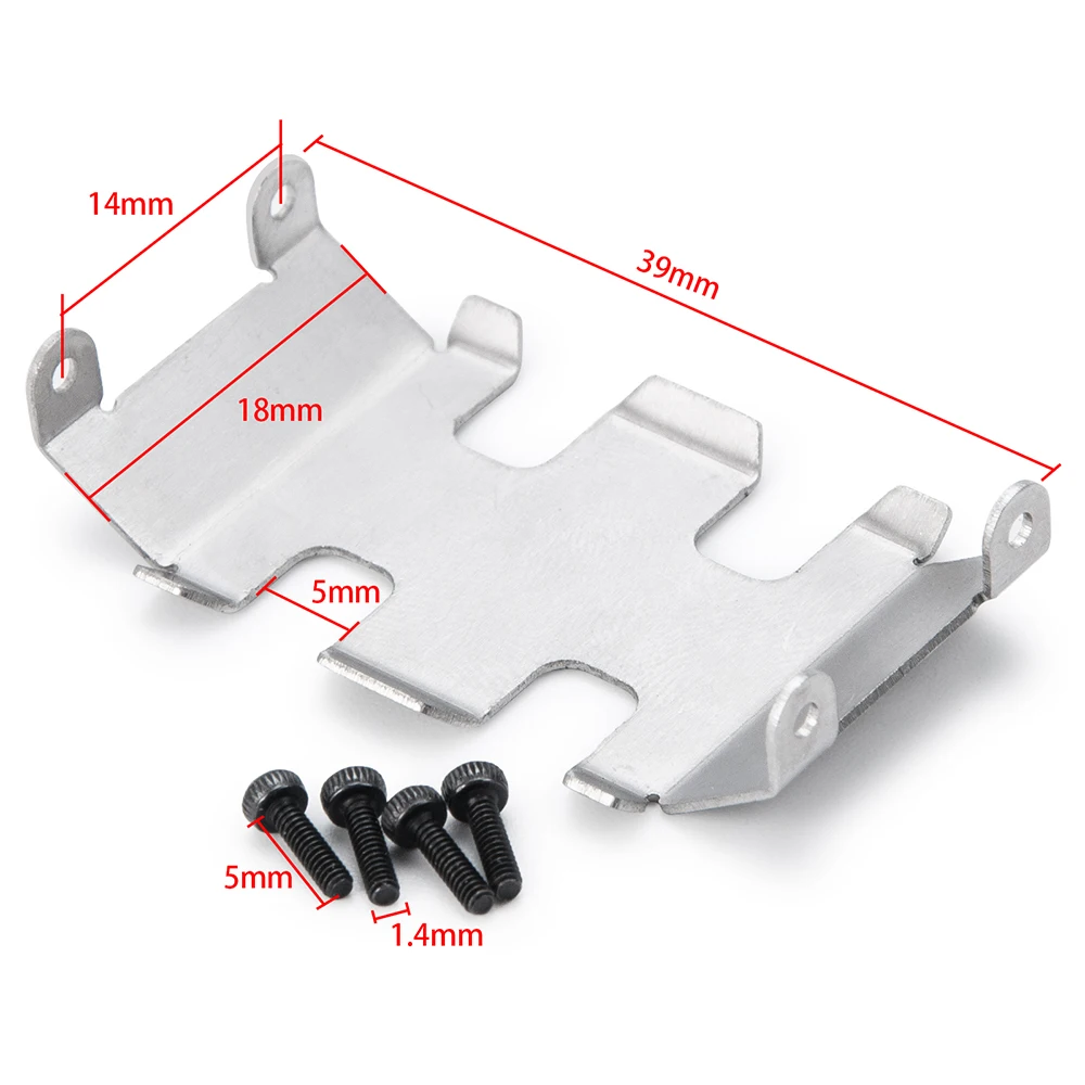 MIBIDAO Rvs Chassis Armor Protector Plaat voor Axiale SCX24 Deadbolt Chevrolet Wrangler Gladiator Bronco 1/24 RC Auto