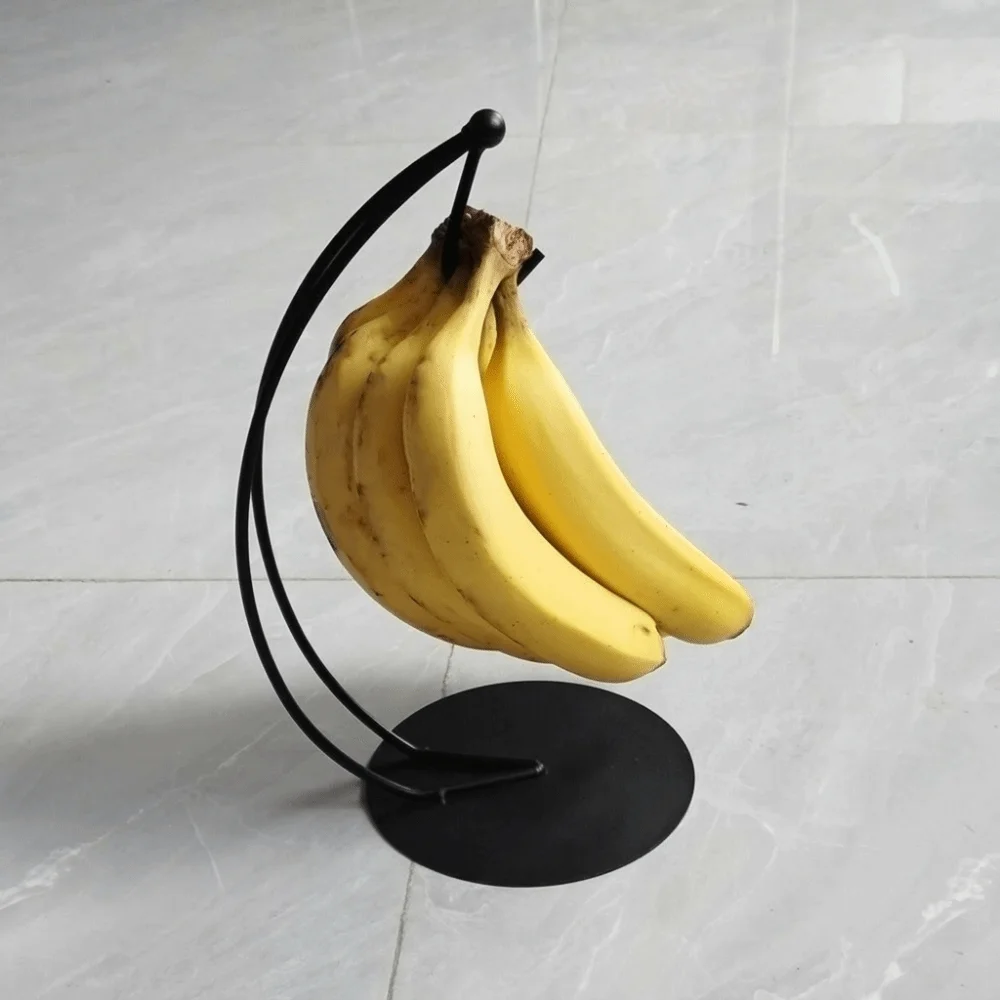 Decorative Rack Rust Proof Metal Banana Rack with Base Portable Banana Holder Stable Stand Fruit Hanger Rack Countertop Use view 5