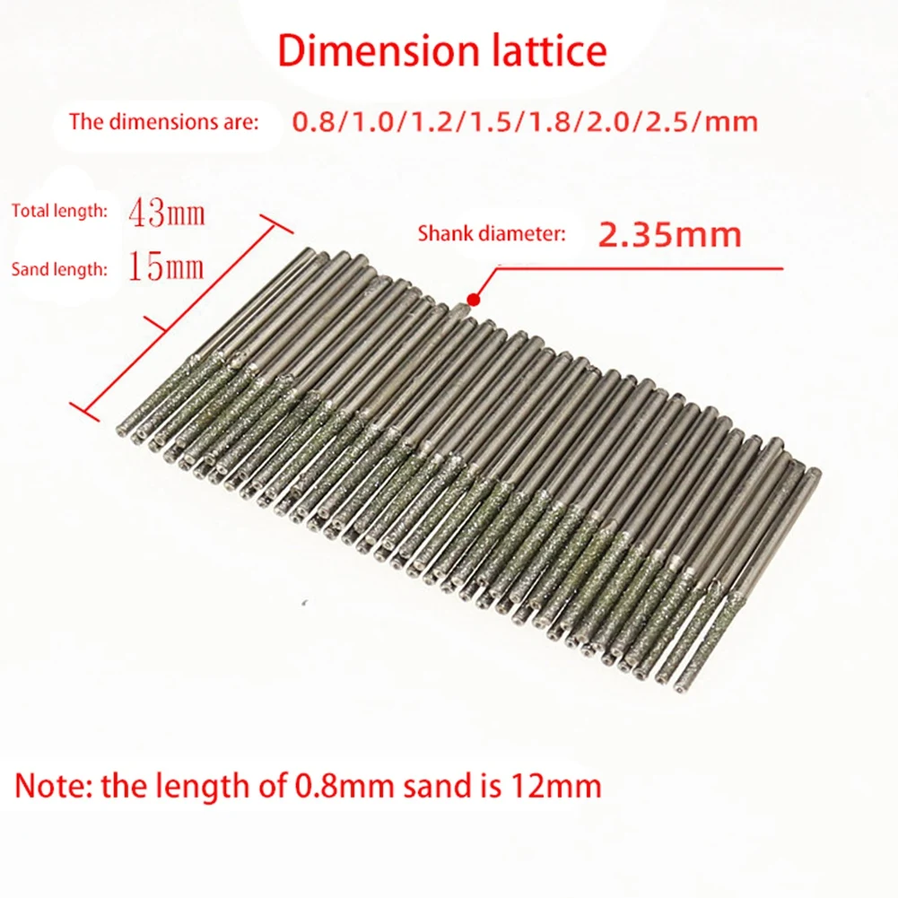 

100Pcs Ultra-Long Diamond Drilling Bits Emery Diamond Abrasive Bits Peeling Needle A Type Teeth Grinding Burr-[Kiri-XK]