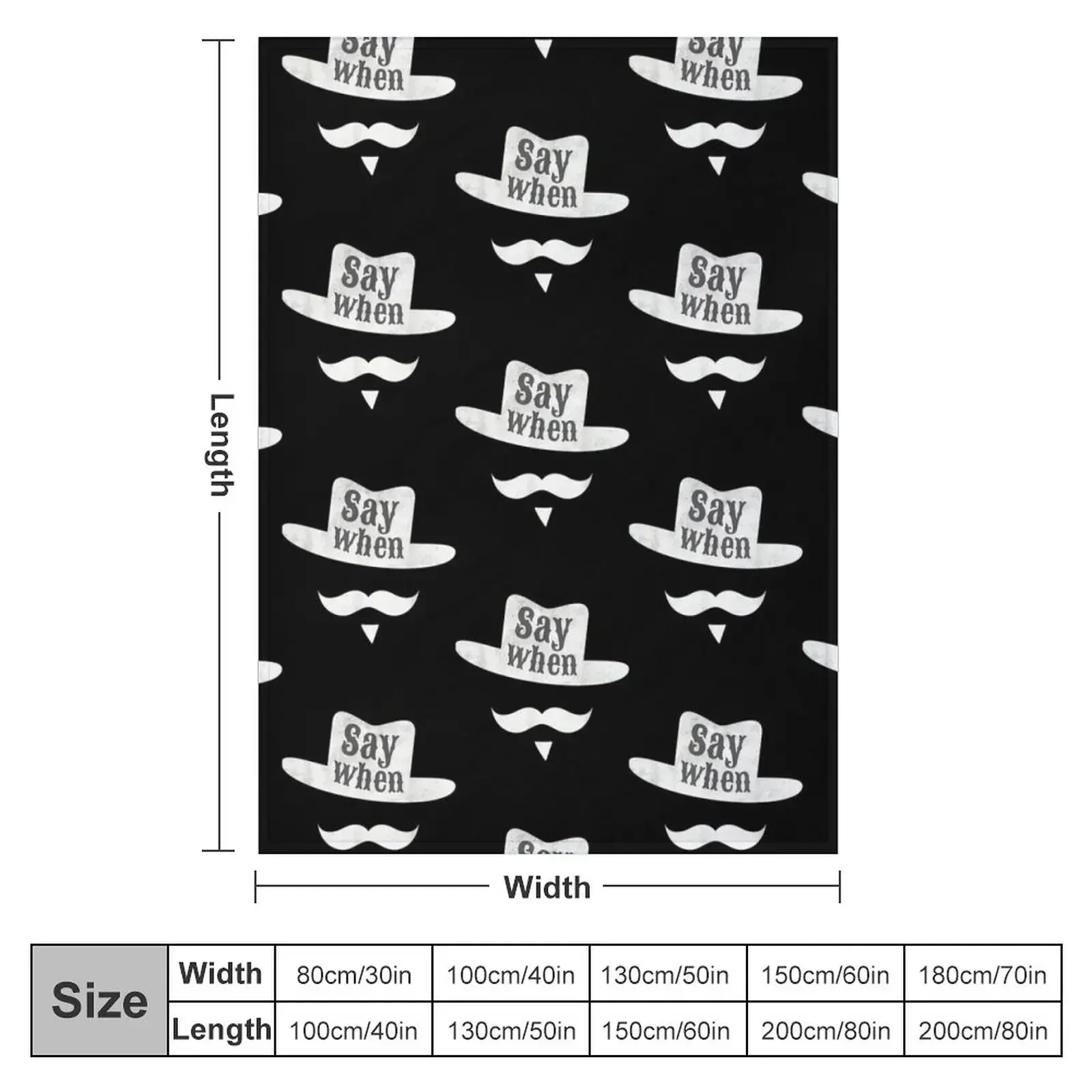 New Western Huckleberry Say-When Cowboy Moustache Holiday Retro Throw Blanket Heavy Stuffeds Blankets