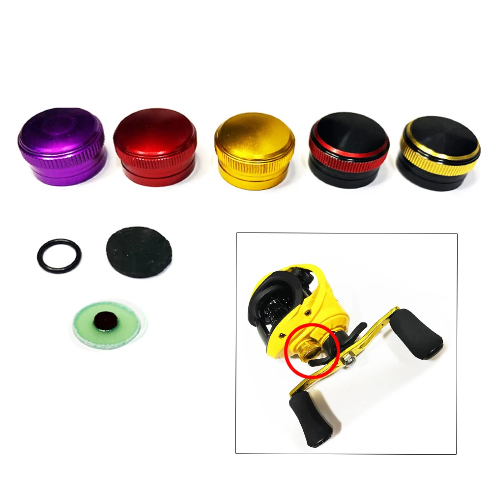 For GW.CA Baitcast Fishing Reel Metal Nut Brake Knob WithGasket Damping Ring Aluminum Alloy Brake Knob Fishing Tackle