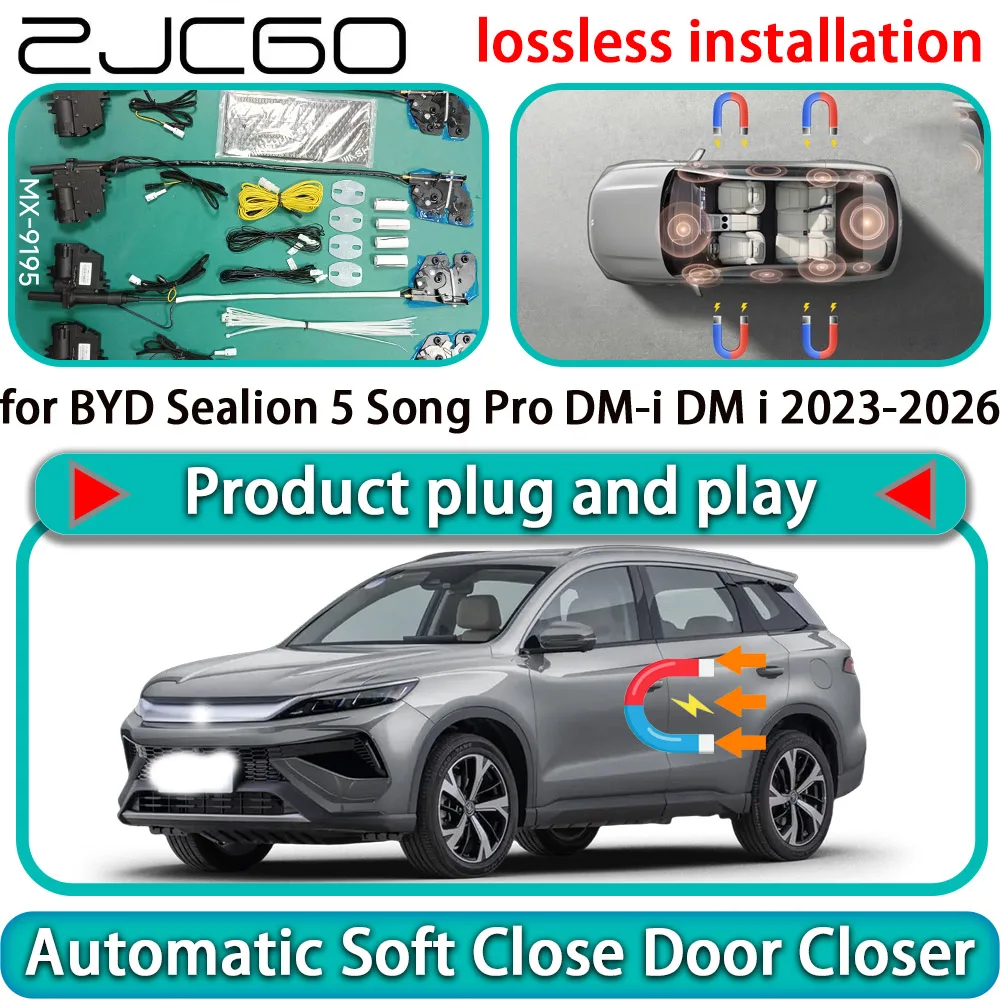 

for BYD Sealion 5 Song Pro DM-i DM i 2023-2026 Auto Pull Soft Close Door Kit Power Latch Electric Door Catch Soft Closing Assist