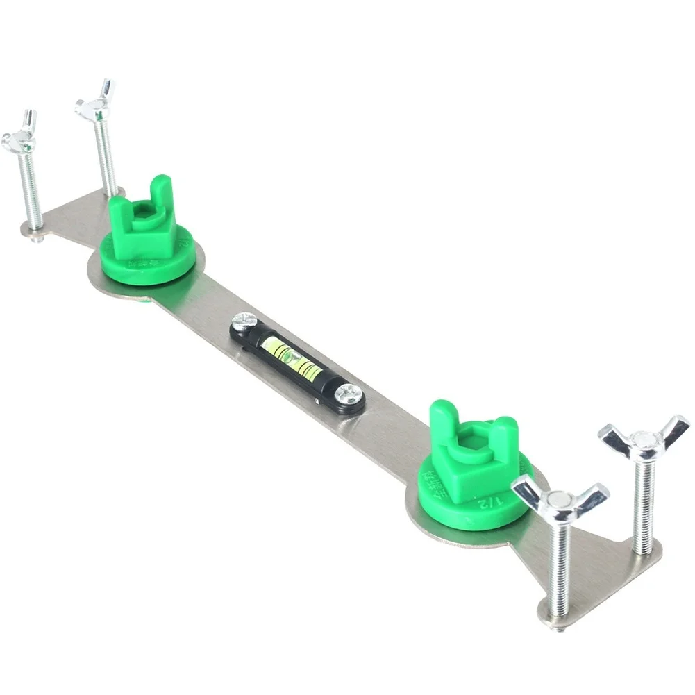 Stainless Steel For Shower Faucet Positioning Tool for 1/2 Inch Hot Cold Pipes Green 24.5 cm x 4 cm x 0.2 cm Wall Alignment
