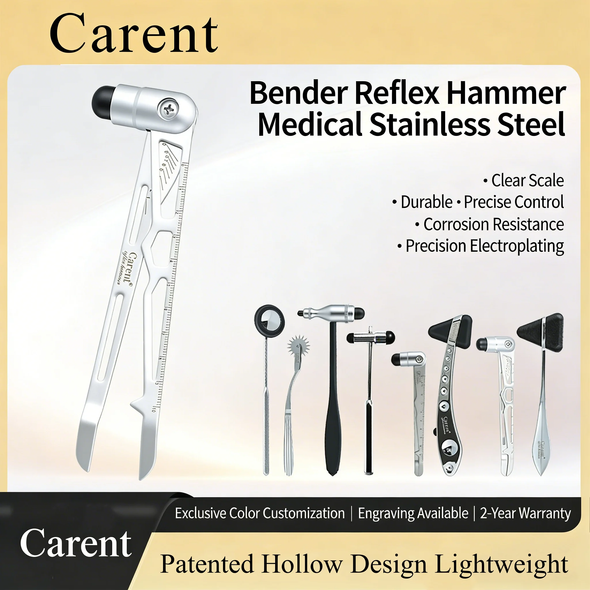 

Tromner Neurological Reflex Hammer with Scale for Cutaneous Superficial Responses Knee Nerve Reflex Medical Hammer Health Care