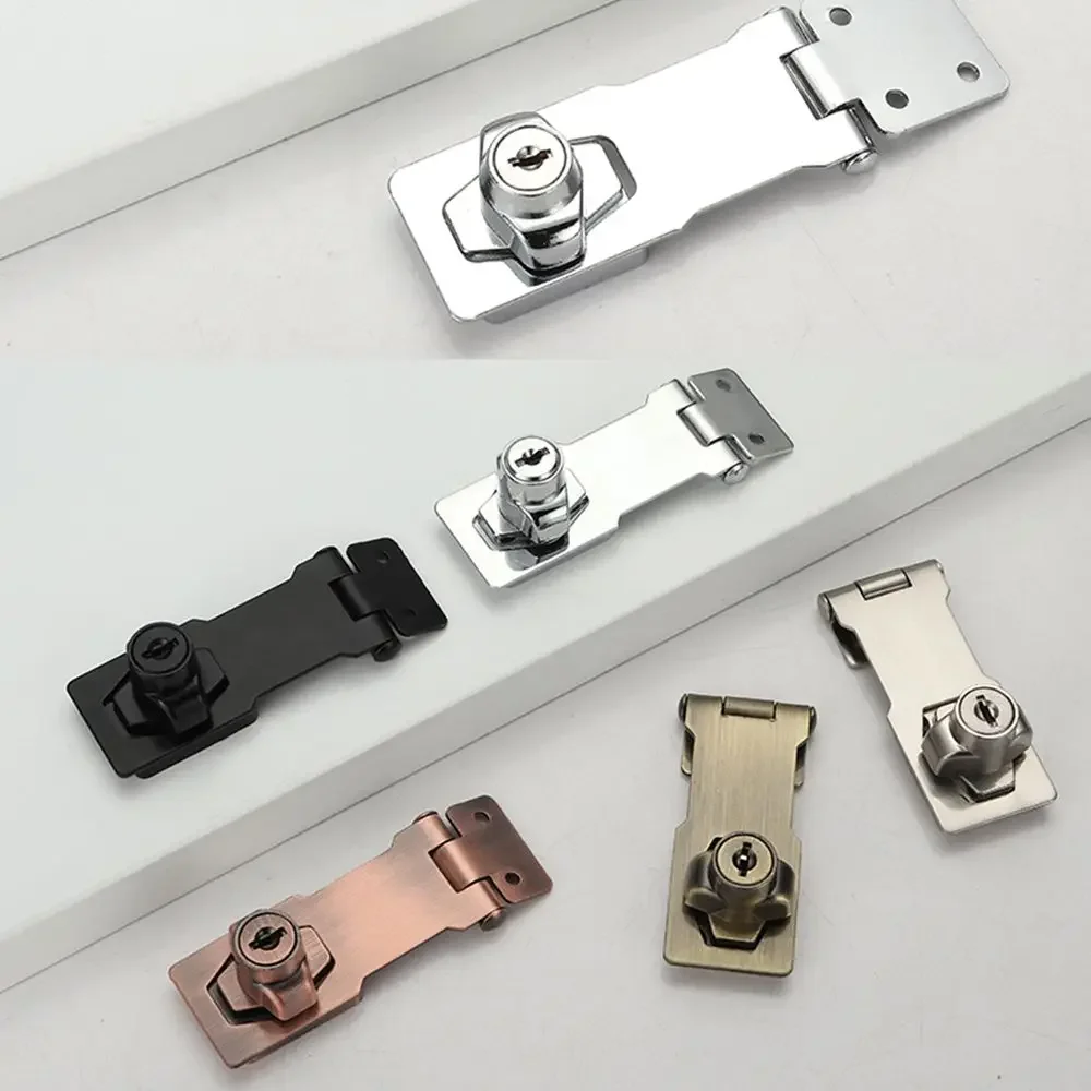 Zinc Alloy Keyed Hasp Lock Punch-free Burglarproof Home Office Security Buckle Shed Cupboard Drawer Cabinet Wooden Door Lock