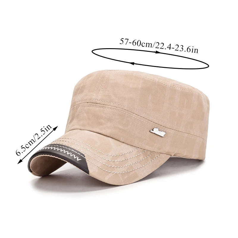 2022 Fashion Men Military Cap Summer Casual Cadet Hat Washed Cotton Flat Top Caps Unisex Vintage Army Hats Bone  Man Cap