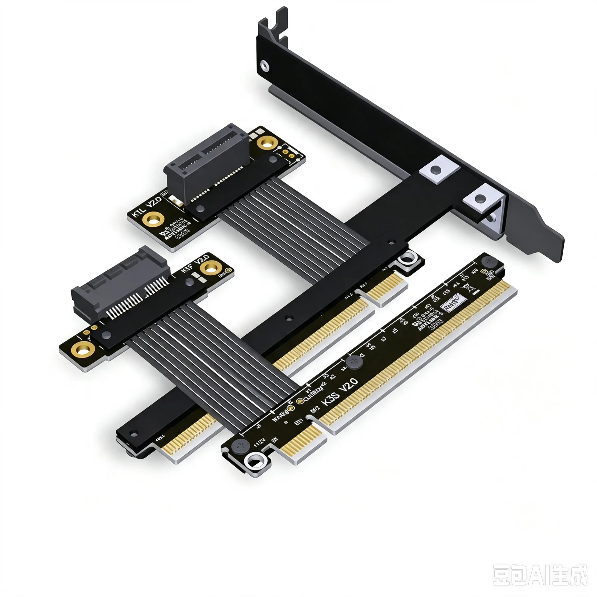 K31 Series PCIe 5.0 x16 to x1 Extension Riser Cable PCIe5.0 x1 gen5 32Gbps Support PCI-E Network Capture USB SSD Expansion Card