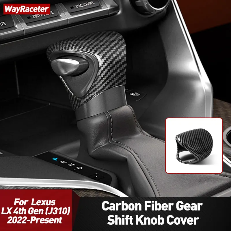ABS LHD Mão Esquerda Carro Engrenagem Shift Knob Cover, Acessórios Do Carro, Fibra De Carbono, Lexus LX LX600 2022 2023 2024 J310 LX500