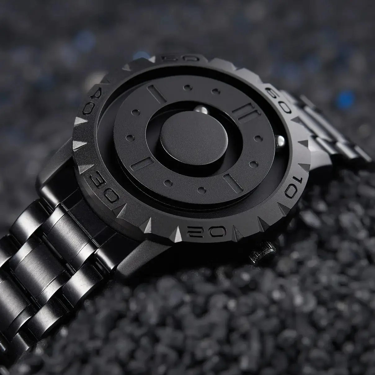 

Magnet Watch Men Creative Magnetic Pointer Free Concept Quartz Watch Men's Business Silicone Strap Watch Relogio Masculine