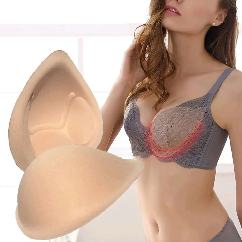 1 Pair Realistic Strap Sponge Breast Forms Fake Boobs Enhancer Bra Padding Inserts For Swimsuits Crossdresser Cosplay Tool