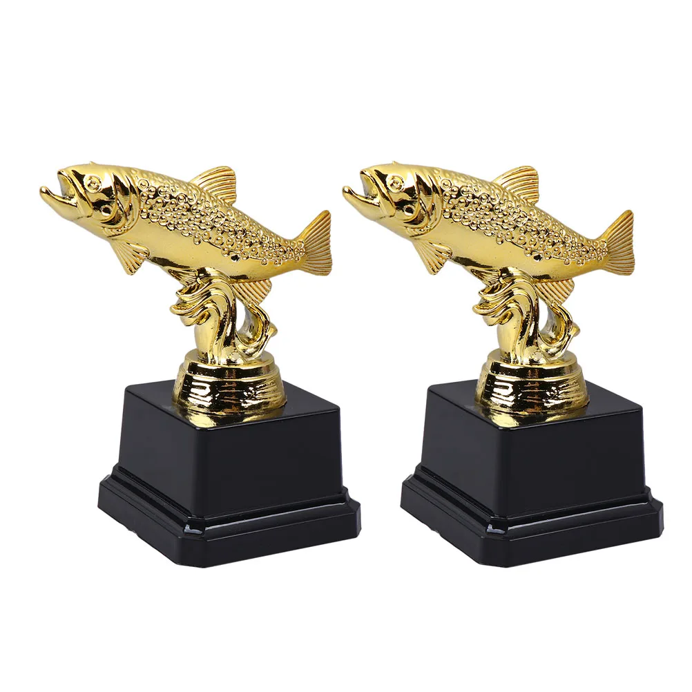 

2pcs Plastic Fish Reward Trophy Lightweight Portable Award Trophy For Kids Students Sports Study Competition Souvenir Prizes