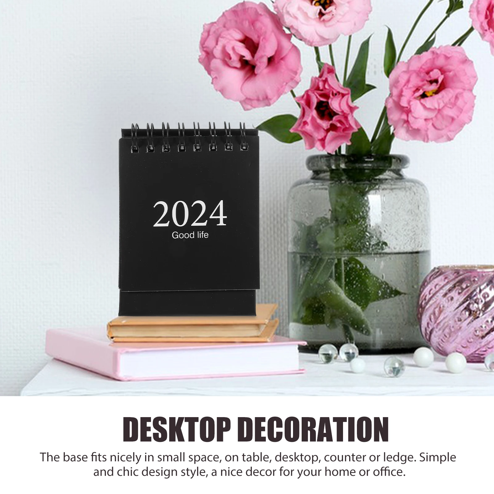 

Mini 2024 English Desk Calendar White Small Monthly Pages Thick Paper Teachers Students Office Workers Schedule Birthdays