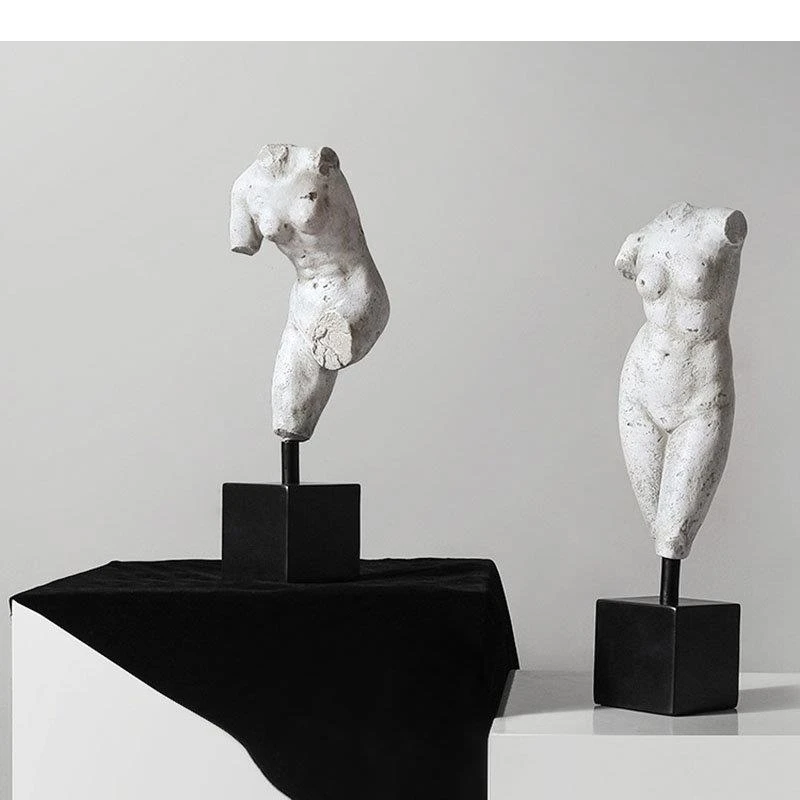 Broken Aesthetics Human Body Sculpture Imitation Plaster Retro Art Statue Character Resin Crafts Desk Decoration Ornaments