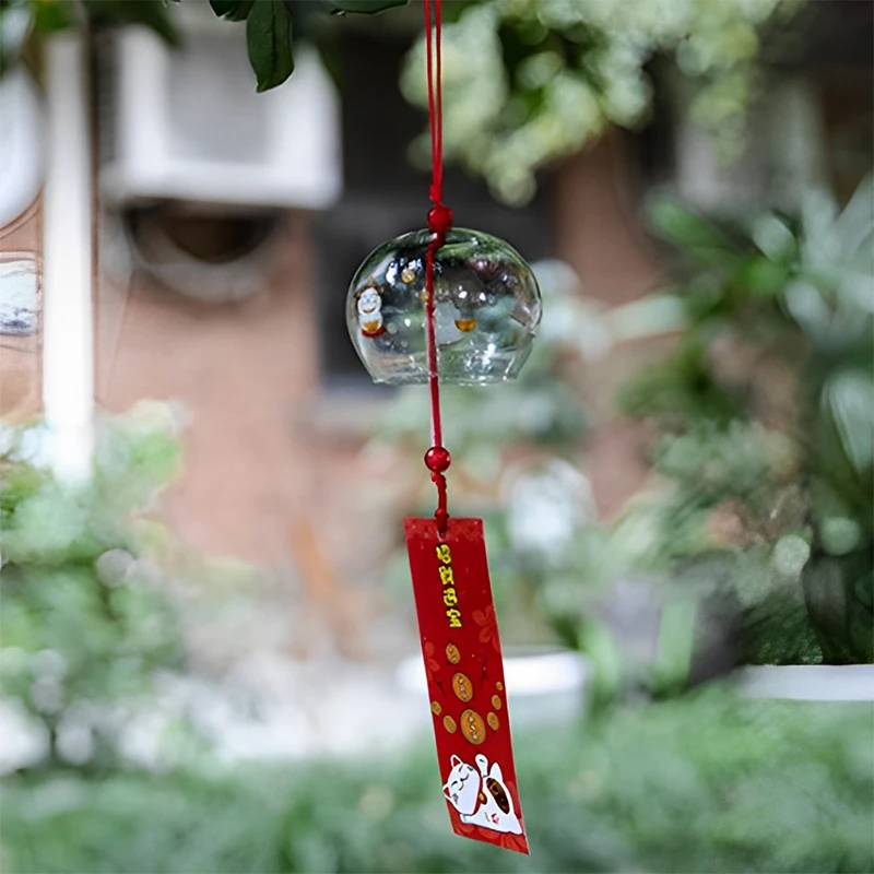 Japanese Wind Bell Japan Wind Chimes Handmade Glass Furin Home Decors Spa Kitchen Office Decor Sakura Cherry Blossom Pattern