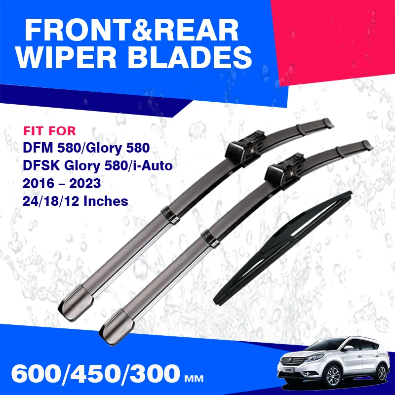 Front Rear Wiper Blades For DFSK 580 DFM Glory 580 i-Auto SUV 2016 – 2023 Windshield Window Windscreen Brushes Cover Accessories