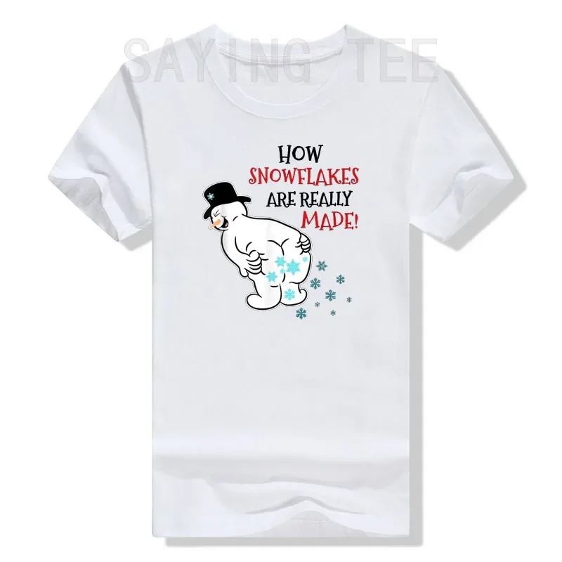 Funny Snowman How Snowflake Are Really Made Christmas Cutome T-Shirt Gifts Cute Graphic Tee Tops Family Matching Xmas Clothing