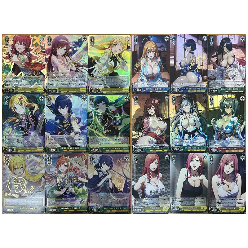 

Anime Goddess Story Rare DIY Refractive Flash Cards Tifa Lockhart Takanashi Rikka Toys for boys Collectible Cards Birthday Gifts