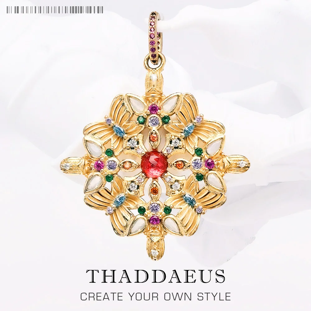 

Gold Plated Pendant Butterfly Kaleidoscope Fine Jewelry 925 Sterling Silver Women Men Vintage Gift