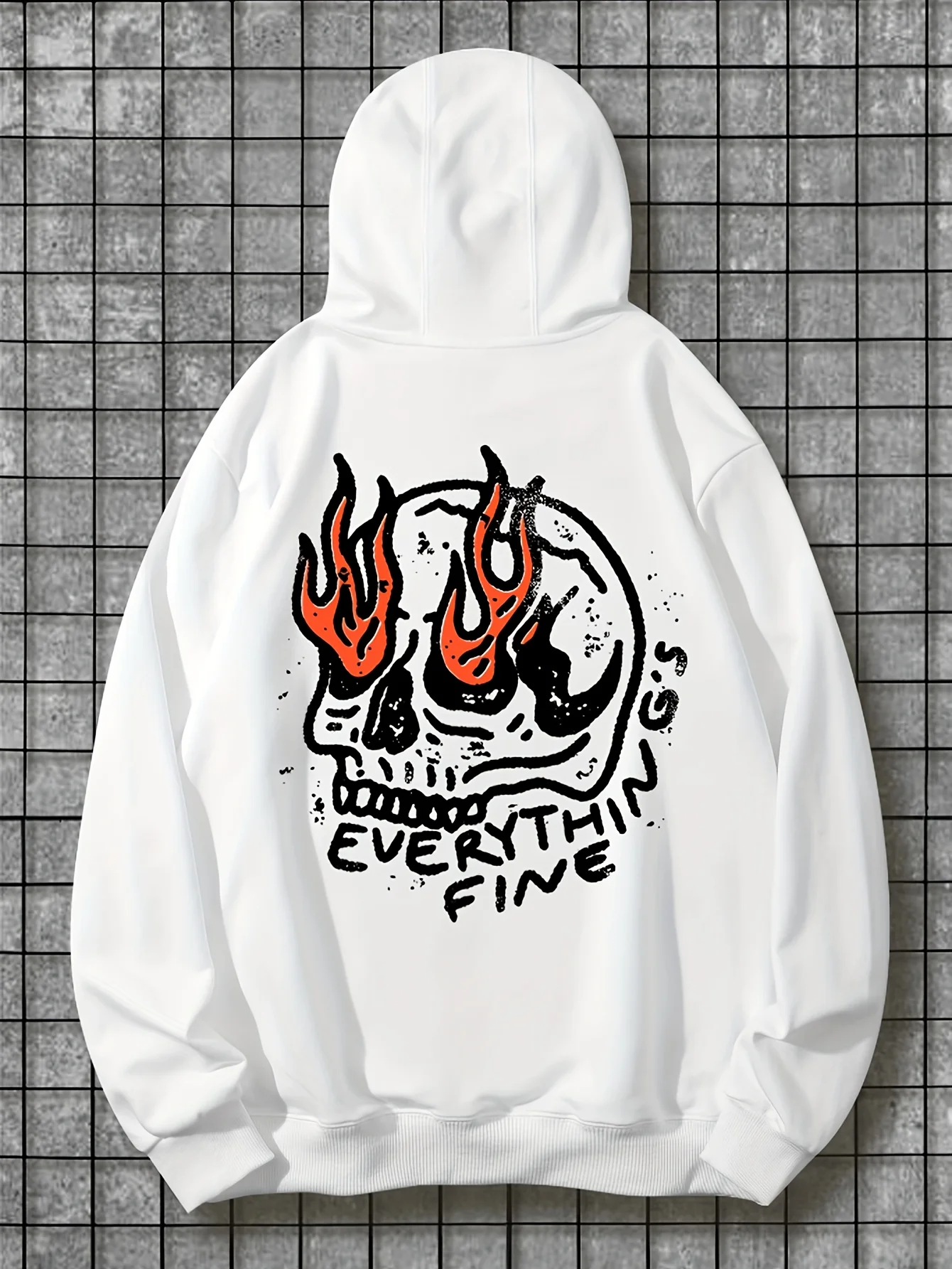 

Skull Fire Graphic Printing Autumn and Winter Pure Cotton Men's and Women's Hoodies Casual Outdoor Street Sports Training Brand