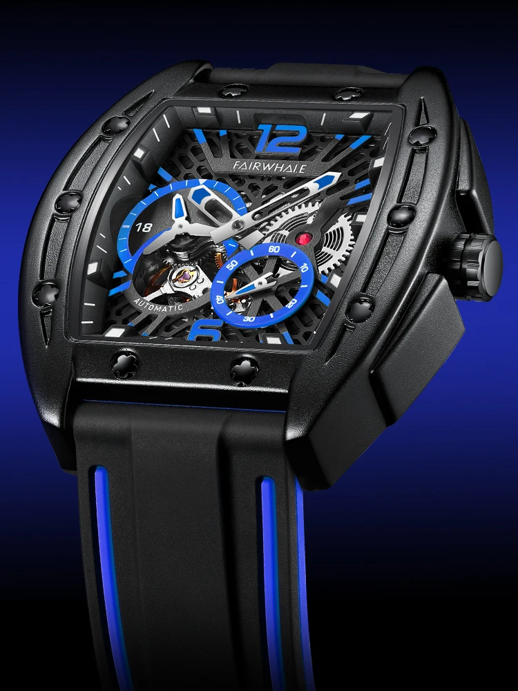 

FAIRWHALE Fashion Hollow Tonneau Dial Automatic Mechanical Watch Sport Top Brand Waterproof Men Watches Reloj Hombre