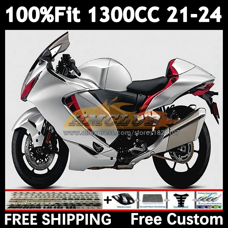 Injection Body For SUZUKI Hayabusa GSXR 1300 CC 2021 2022 2023 2024 40No.7 GSXR-1300 GSXR1300 21 22 23 24 Fairing white glossy