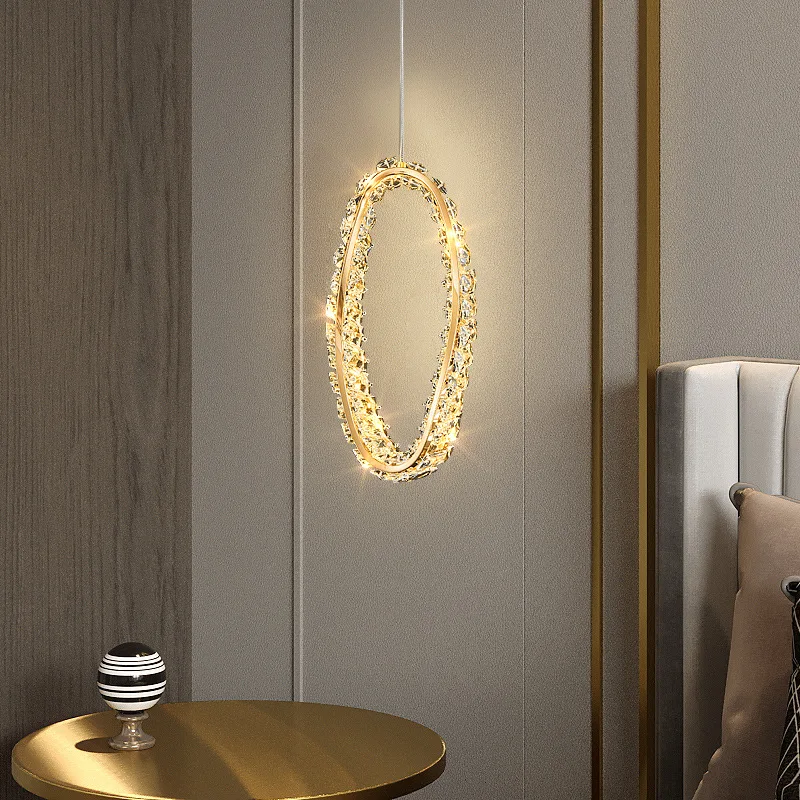 Small Crystal Modern Chandeliers for Dining Table Decor Golden Luxury Hanging Lamps for Ceiling Home Lighting Fixture LED Lustre