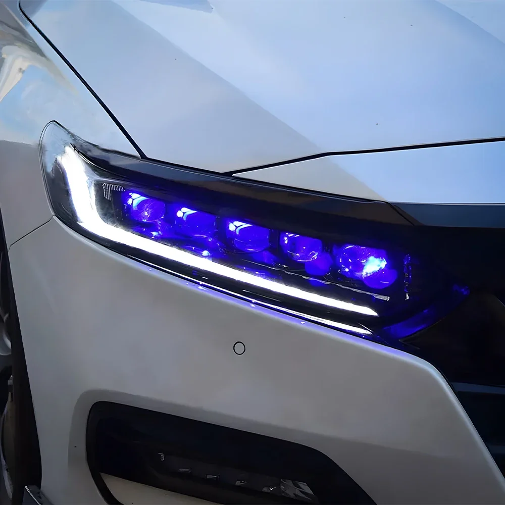 

Автомобильные передние фонари для Honda Accord 2018-2020, светодиодные автомобильные фары в сборе, обновление, высокое качество, динамические 5 линз проектора, аксессуары