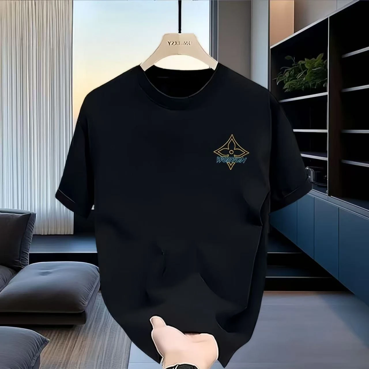 2026 Luxury Casual Pure Cotton T-Shirt - New Style - Versatile Summer Short Sleeve - Insulated Men's Trendy Round-neck Shirt