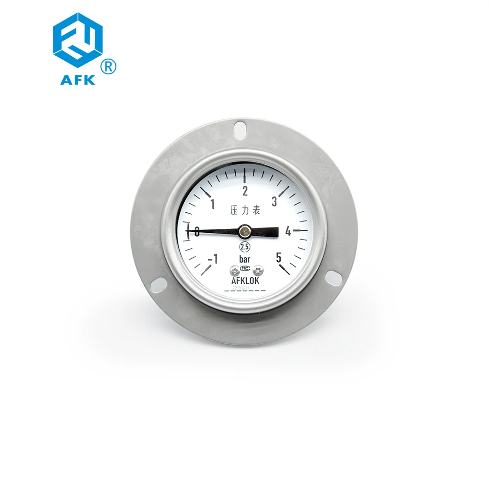 Nitrogen Helium Ammonia Argon  Stainless Steel Pressure Gauge Manometer Back Connection 1/4in