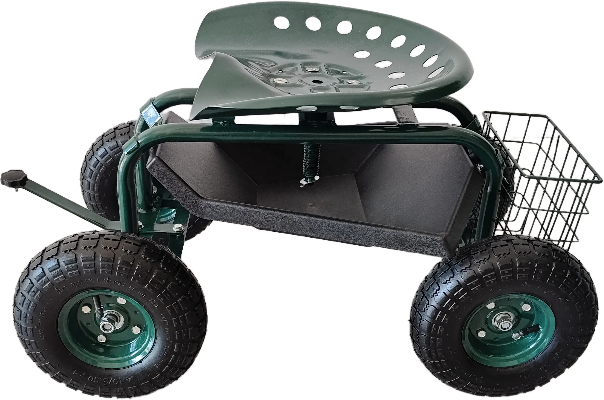 Rolling Gardening Cart with Adjustable 360-Degree Swivel Seat 4 Wheels Garden Cart Gardening Stool for Planting