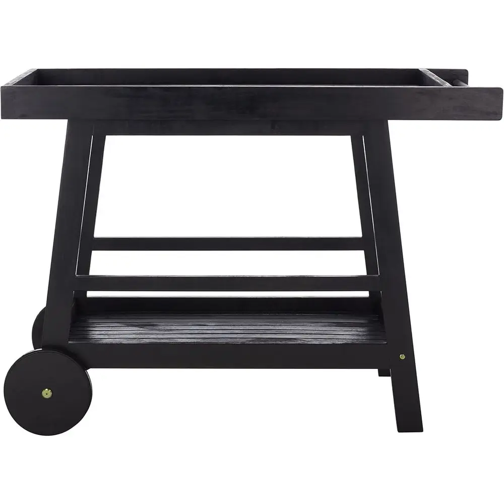 

Черная уличная барная тележка с решетчатыми панелями