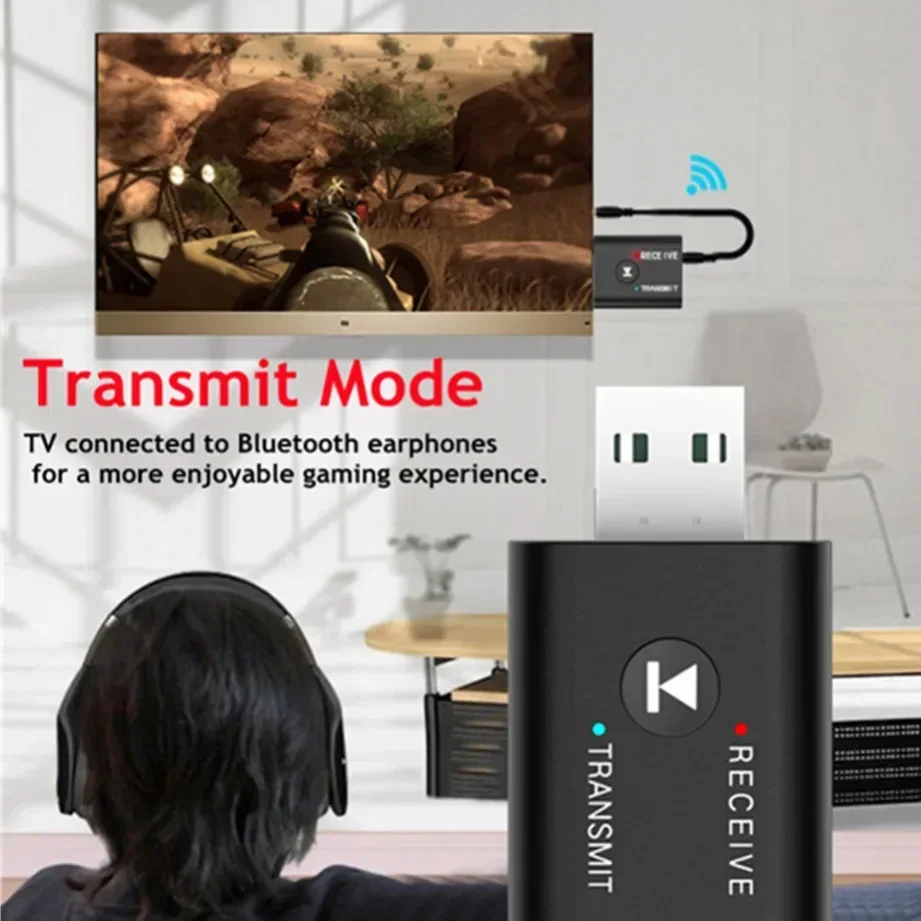 Adapter 2 w 1 USB Bluetooth 5.0 nadajnik 3,5 mm gniazdo AUX do komputera PC TV głośnik do laptopa zestaw słuchawkowy odbiornik Bluetooth