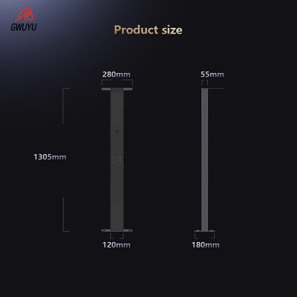 GWUYU-Station de charge EV, Poteau vertical universel, Support de piédestal météo extérieur, Chargeur de type 1, Type 2, Pys Post