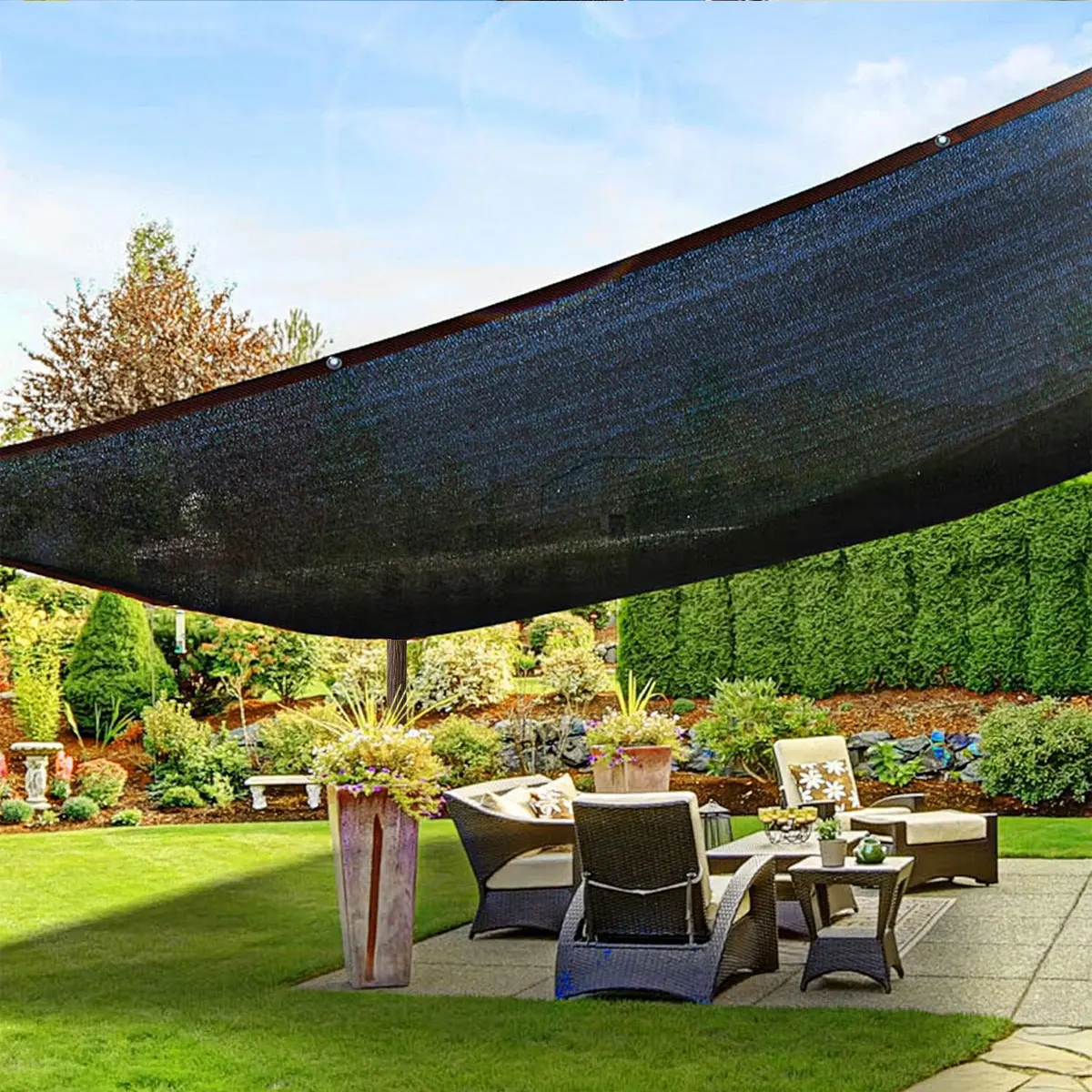 Toldo plegable de 3x3 para exteriores, tienda de campaña de malla para jardín y terraza, parabrisas de playa y agua, velas de Gazebo de tela para sombreado